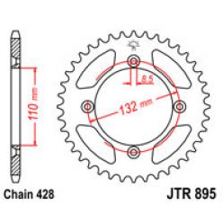 Звездочка задняя JT Sprockets (шаг 428 ) JT JTR895 